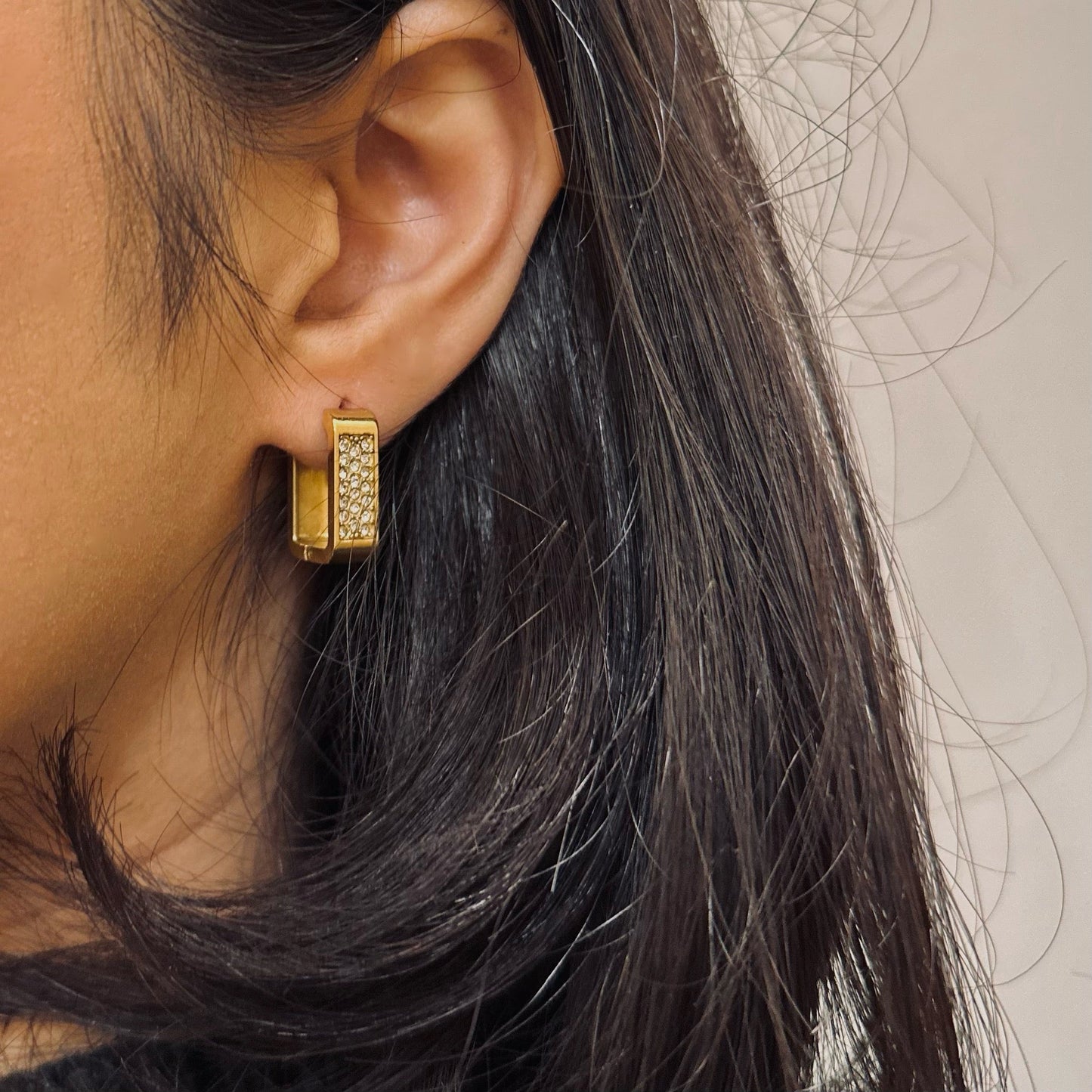 Zirconia Rectangular Hoops