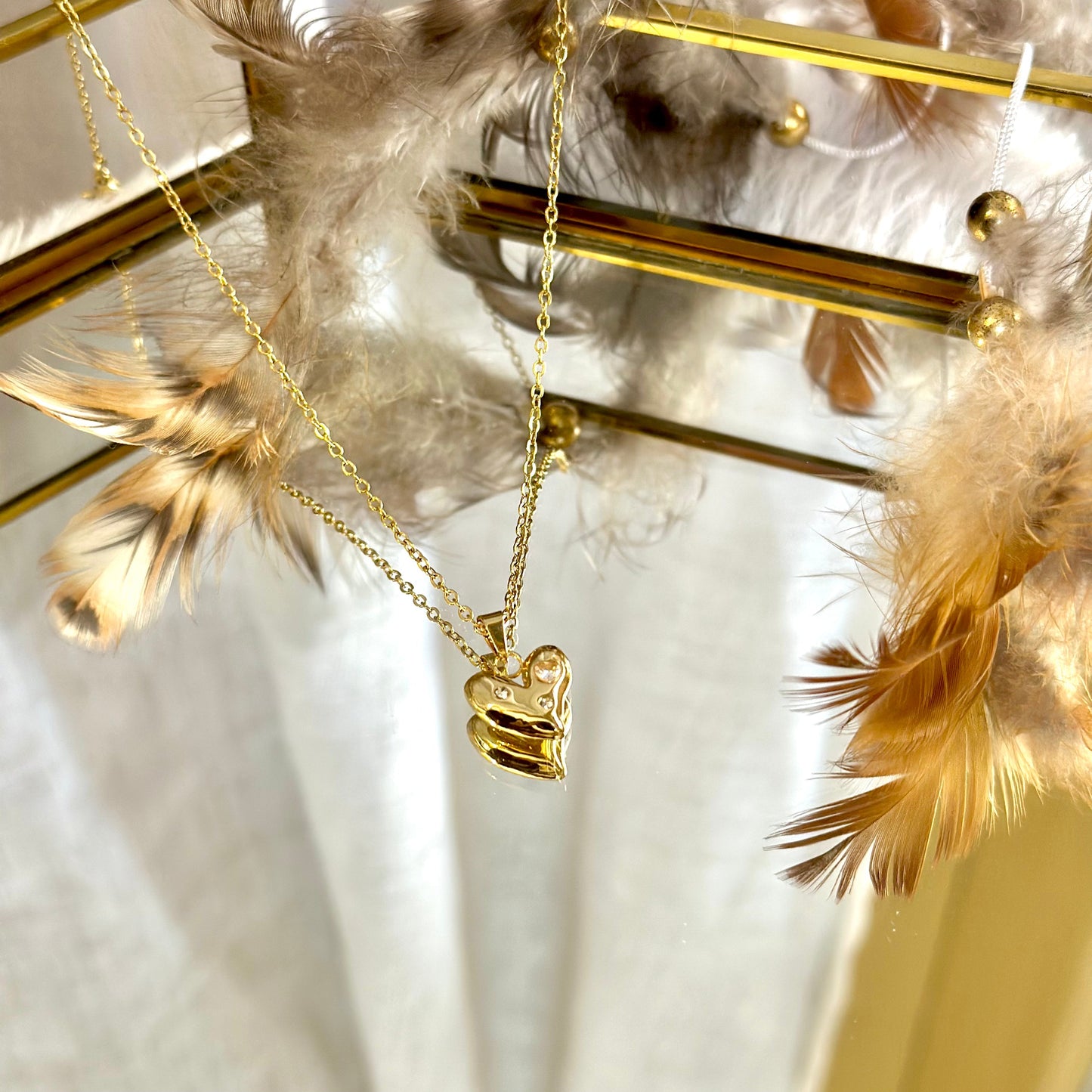 Zirconia Studded Hearts – Set of Necklace & Earrings