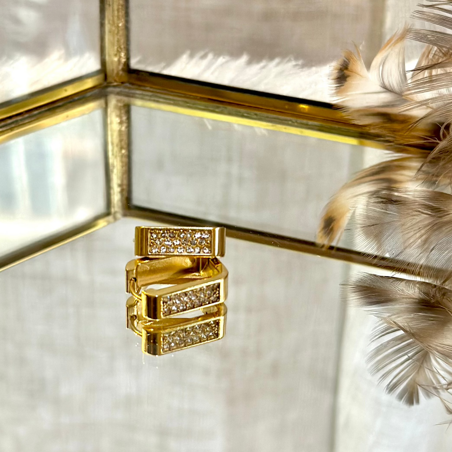 Zirconia Rectangular Hoops