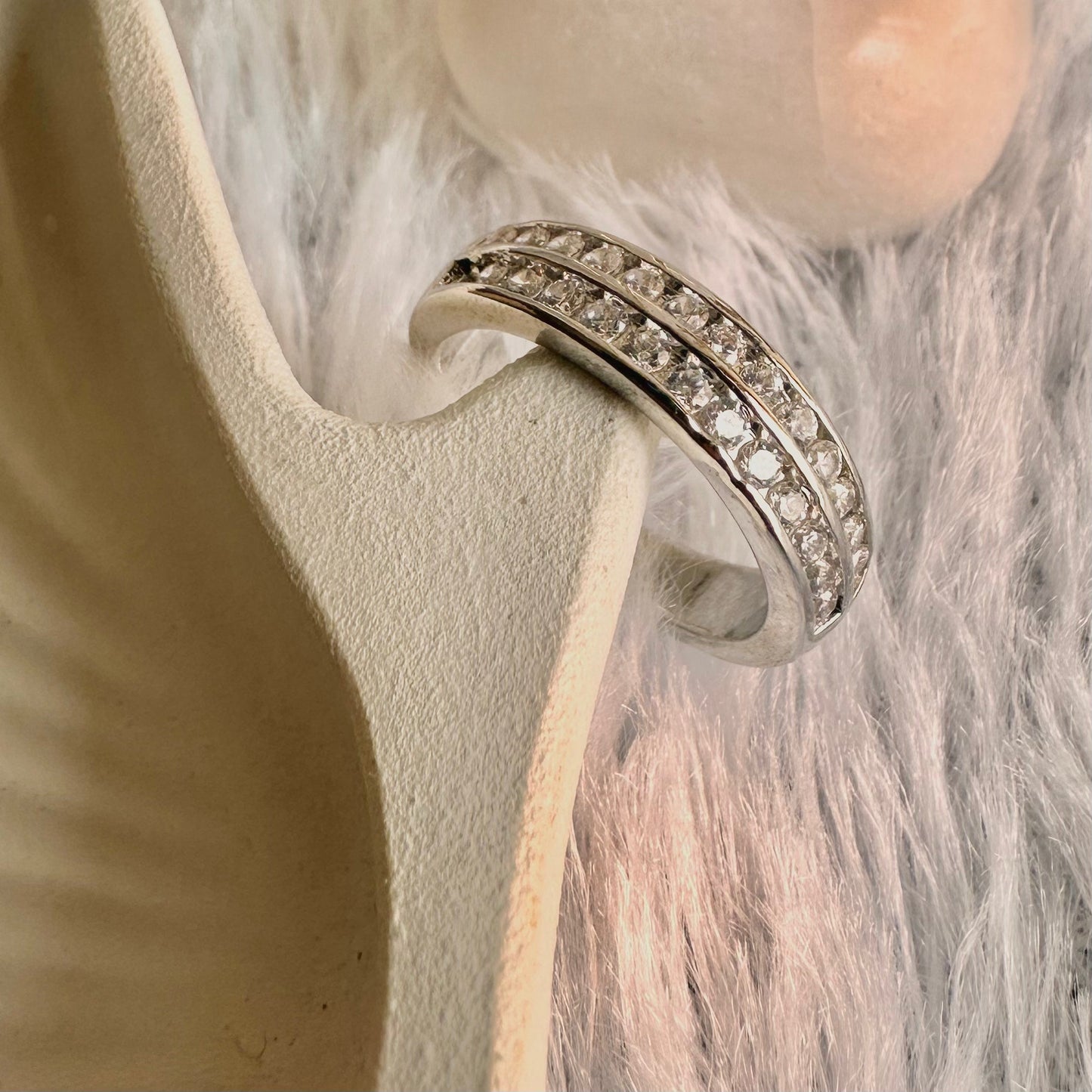 Zirconia Silver Ring (One Size, Adjustable)