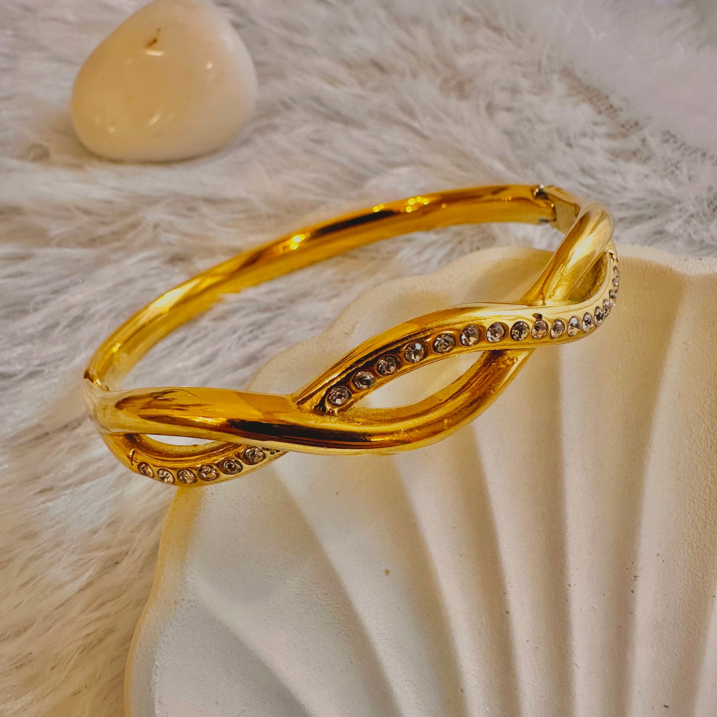 Zirconia-Studded Wave Bracelet