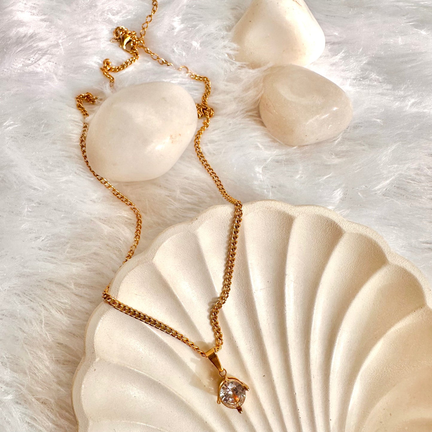 Round Zirconia Solitaire Necklace