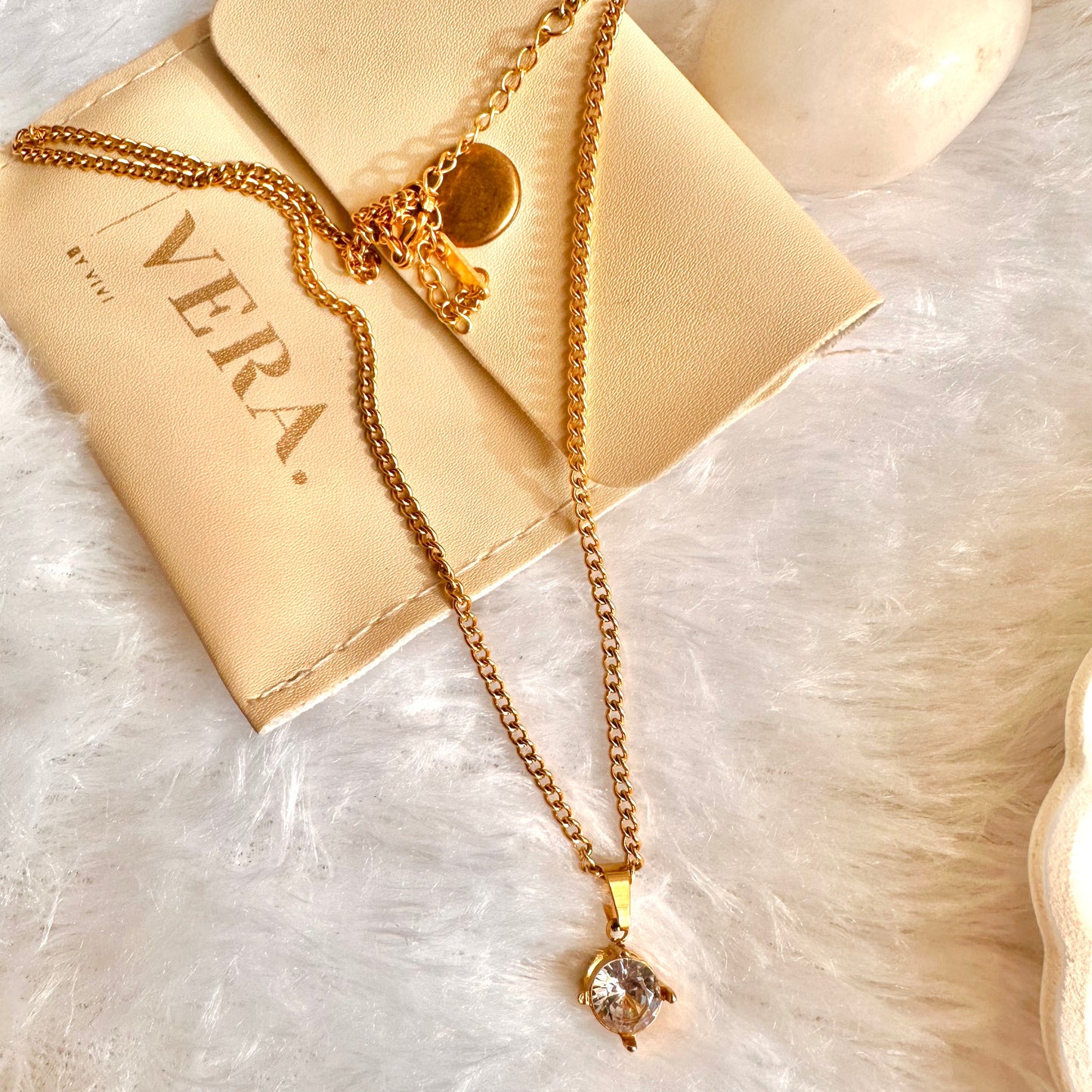Round Zirconia Solitaire Necklace