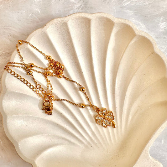 Zirconia Leaf Necklace