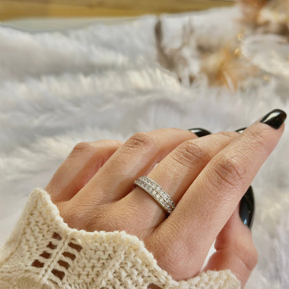 Zirconia Silver Ring (One Size, Adjustable)