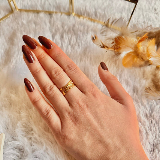 3-Cross Dainty Ring (One Size, Adjustable)