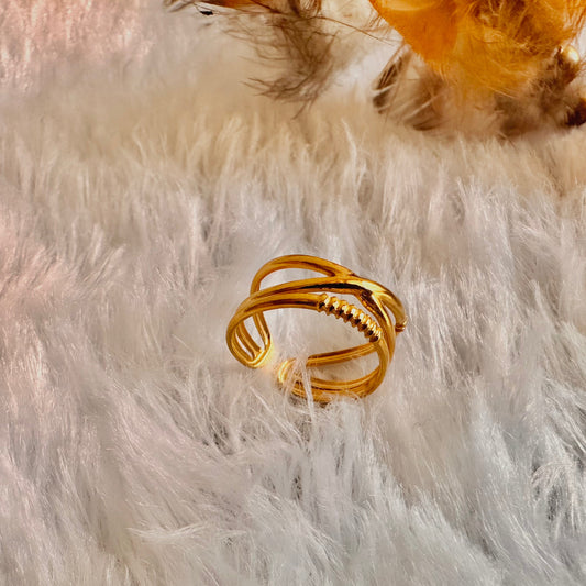 3-Cross Dainty Ring (One Size, Adjustable)