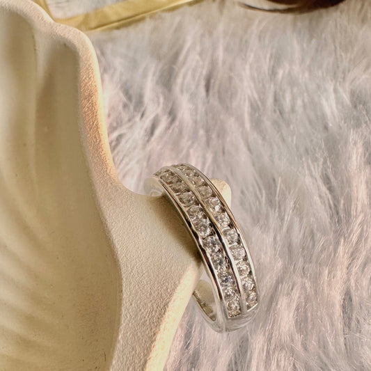 Zirconia Silver Ring (One Size, Adjustable)