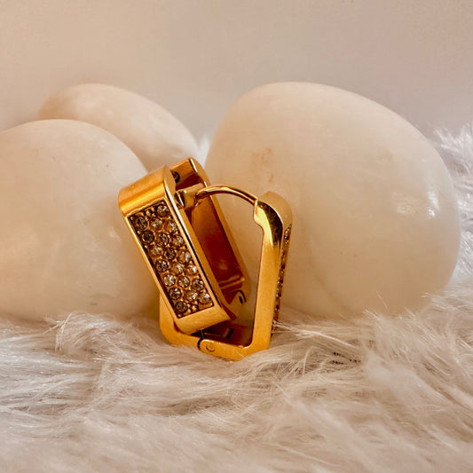 Zirconia Rectangular Hoops