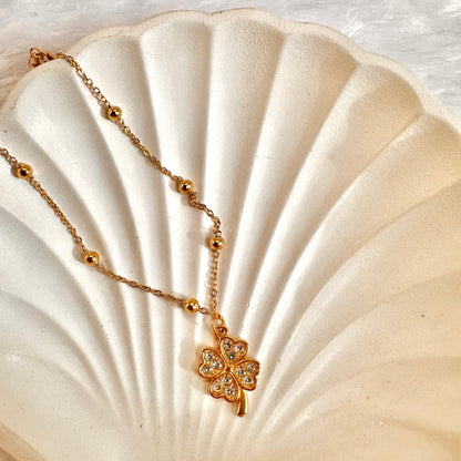 Zirconia Leaf Necklace