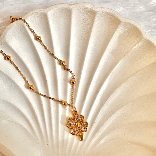 Zirconia Leaf Necklace